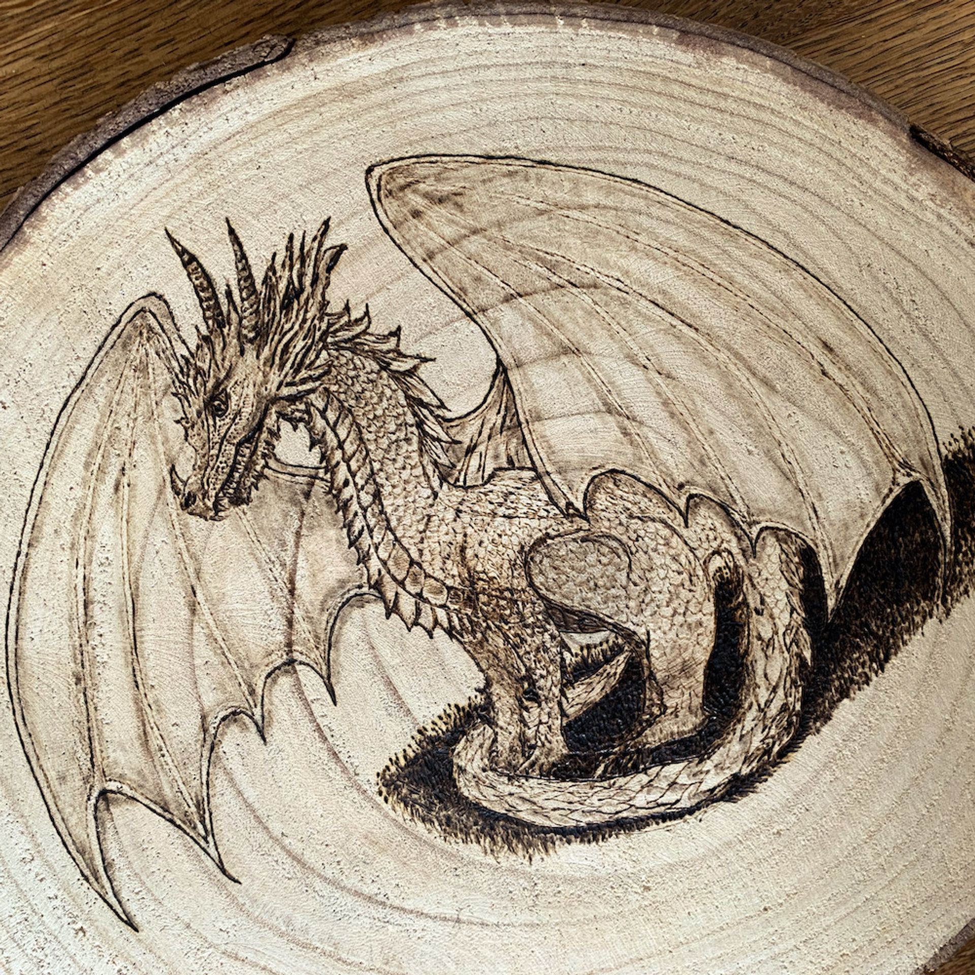 Pyrografie Draakprogress