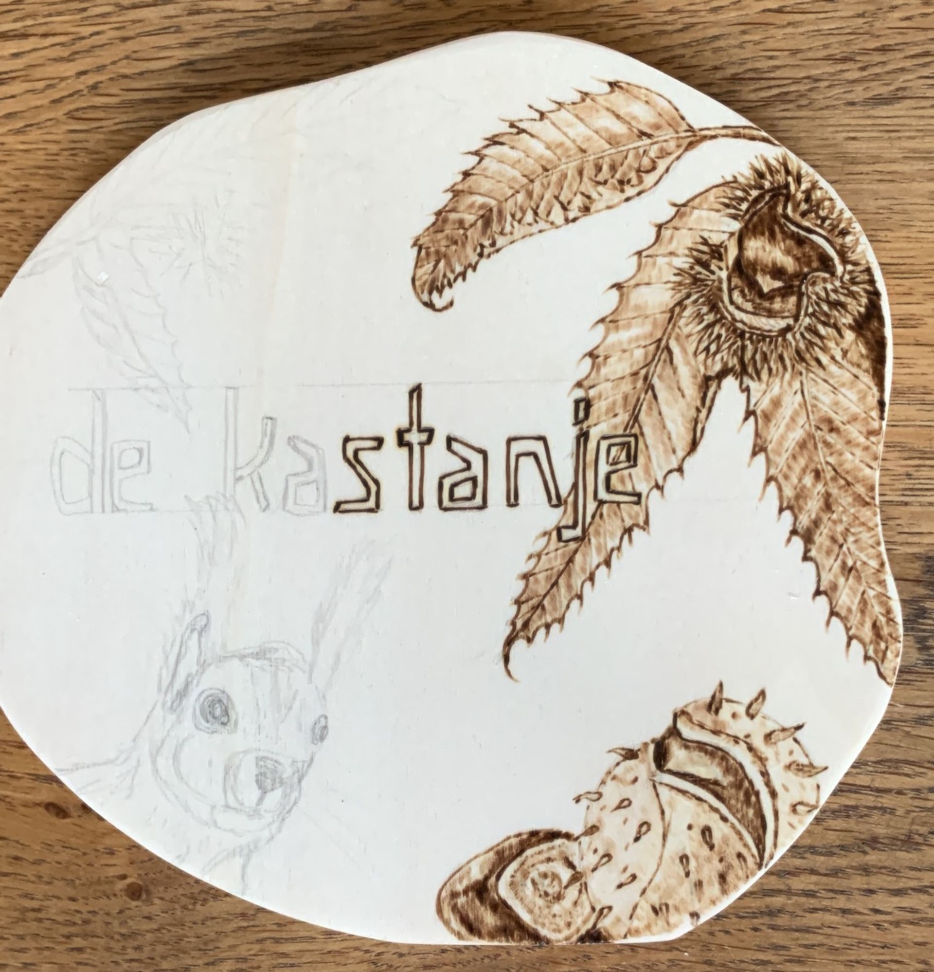 Pyrografie Kastanjeproces